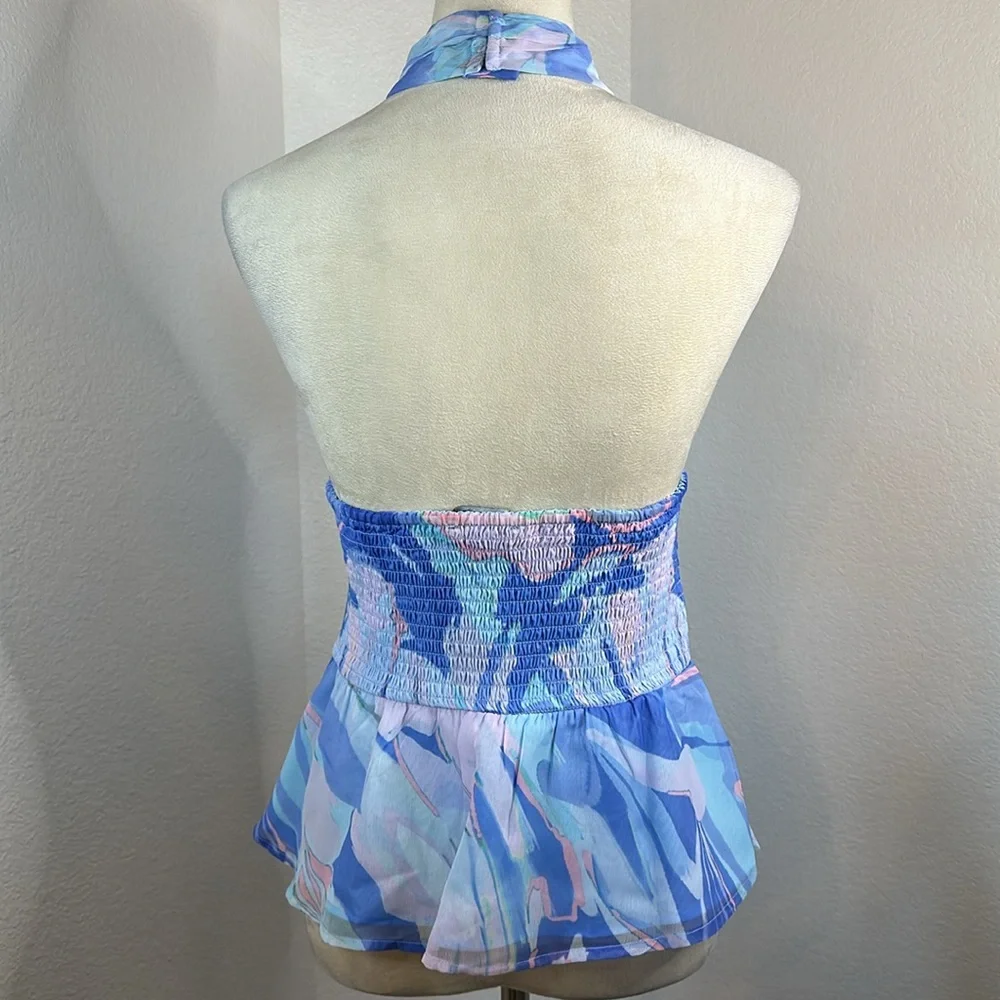 French Connection Dalla Verona Smocked Halter Top Size Large NWT - Picture 11 of 15